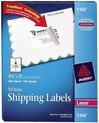 AVERY - 5" Long, White Paper Shipping Label - For Laser Printers - Exact Tool & Supply