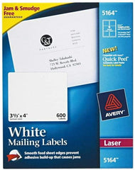 AVERY - 4" Long, White Paper Shipping Label - For Laser Printers - Exact Tool & Supply