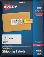 AVERY - 2" Wide x 4" Long, White Paper Shipping Label - For Laser Printers - Exact Tool & Supply