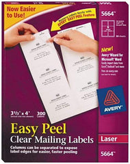 AVERY - 4" Long, Clear Shipping Label - For Laser Printers - Exact Tool & Supply