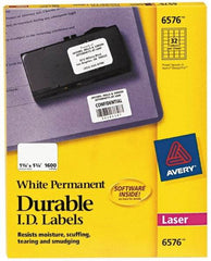 AVERY - 1-3/4" Long, White Paper Name Badge Labels - For Laser/Inkjet Printers - Exact Tool & Supply
