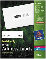 AVERY - 4" Long, White Paper Return Address Label - For Laser/Inkjet Printers - Exact Tool & Supply