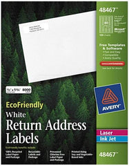 AVERY - 1-3/4" Long, White Paper Return Address Label - For Laser/Inkjet Printers - Exact Tool & Supply