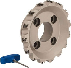 Iscar - 15 Inserts, 8" Cut Diam, 2-1/2" Arbor Diam, 0.492" Max Depth of Cut, Indexable Square-Shoulder Face Mill - 0/90° Lead Angle, 2-1/2" High, T490 LN.T 1306 Insert Compatibility, Series Helitang - Exact Tool & Supply