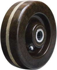 Hamilton - 6 Inch Diameter x 2 Inch Wide, Phenolic Caster Wheel - 1,200 Lb. Capacity, 2-3/16 Inch Hub Length, 5/8 Inch Axle Diameter, Straight Roller Bearing - Exact Tool & Supply