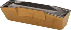 Iscar - 808GDMY Grade IC830, 8mm Cutting Width Carbide Grooving Insert - 0.189" Max Depth of Cut, Neutral, 0.0315" Corner Radius, TiAlN Finish - Exact Tool & Supply