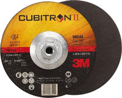 3M - 60 Grit, 7" Wheel Diam, Type 27 Depressed Center Wheel - Ceramic, Resinoid Bond, S Hardness, 8,500 Max RPM - Exact Tool & Supply