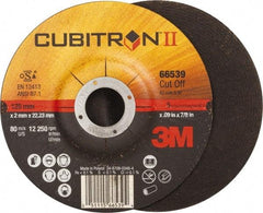 3M - 36 Grit, 5" Wheel Diam, 7/8" Arbor Hole, Type 27 Depressed Center Wheel - Ceramic, Resinoid Bond, S Hardness, 12,250 Max RPM - Exact Tool & Supply