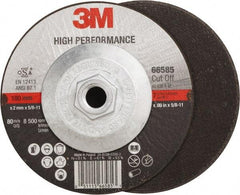 3M - 36 Grit, 7" Wheel Diam, Type 27 Depressed Center Wheel - Ceramic, Resinoid Bond, R Hardness, 8,500 Max RPM - Exact Tool & Supply