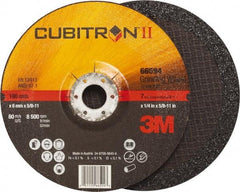 3M - 36 Grit, 7" Wheel Diam, 1/4" Wheel Thickness, Type 27 Depressed Center Wheel - Ceramic, Resinoid Bond, 8,500 Max RPM, Compatible with Angle Grinder - Exact Tool & Supply