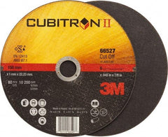 3M - 6" 60 Grit Ceramic Cutoff Wheel - 0.045" Thick, 7/8" Arbor, 10,200 Max RPM, Use with Angle Grinders - Exact Tool & Supply