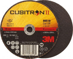 3M - 4" 60 Grit Ceramic Cutoff Wheel - 0.035" Thick, 3/8" Arbor, 19,100 Max RPM, Use with Angle Grinders - Exact Tool & Supply