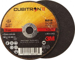 3M - 3" 36 Grit Ceramic Cutoff Wheel - 0.06" Thick, 3/8" Arbor, 25,465 Max RPM, Use with Angle Grinders - Exact Tool & Supply