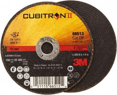 3M - 3" 60 Grit Ceramic Cutoff Wheel - 0.035" Thick, 1/4" Arbor, 25,465 Max RPM, Use with Angle Grinders - Exact Tool & Supply