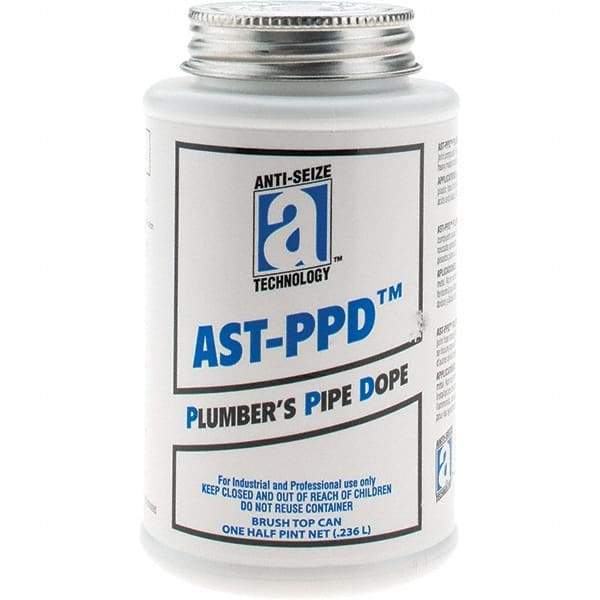 Made in USA - Brush Top Can Tan Threaded Pipe Sealant - 400°F Max Working Temp - Exact Tool & Supply