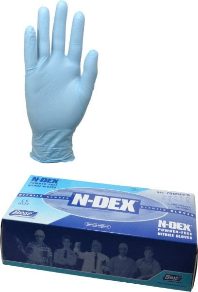 SHOWA - Size S, 4 mil, Industrial Grade, Powder Free Nitrile Disposable Gloves - Exact Tool & Supply