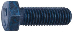 Metric Blue - M12x1.75mm Metric Coarse, 45mm Length Under Head Hex Head Cap Screw - Fully Threaded, Grade 10.9 Alloy Steel, 19mm Hex - Exact Tool & Supply