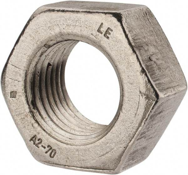 Value Collection - M33x3.50 Metric Coarse Stainless Steel Right Hand Hex Nut - 50mm Across Flats, 26mm High, Uncoated - Exact Tool & Supply