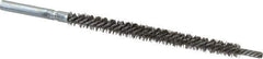 Schaefer Brush - 3" Brush Length, 1/4" Diam, Double Stem, Double Spiral Tube Brush - 4-3/4" Long, Stainless Steel, 8-32 Female Connection - Exact Tool & Supply