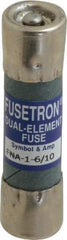 Cooper Bussmann - 250 VAC, 1.6 Amp, Time Delay Pin Indicator Fuse - Fuse Holder Mount, 1-1/2" OAL, 10 at 125 V kA Rating, 13/32" Diam - Exact Tool & Supply