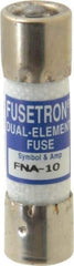 Cooper Bussmann - 125 VAC, 10 Amp, Time Delay Pin Indicator Fuse - Fuse Holder Mount, 1-1/2" OAL, 10 at AC kA Rating, 13/32" Diam - Exact Tool & Supply