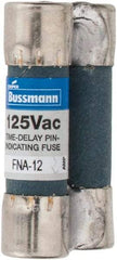 Cooper Bussmann - 125 VAC, 12 Amp, Time Delay Pin Indicator Fuse - Fuse Holder Mount, 1-1/2" OAL, 10 at AC kA Rating, 13/32" Diam - Exact Tool & Supply