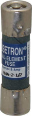Cooper Bussmann - 250 VAC, 2.5 Amp, Time Delay Pin Indicator Fuse - Fuse Holder Mount, 1-1/2" OAL, 10 at 125 V kA Rating, 13/32" Diam - Exact Tool & Supply