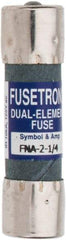 Cooper Bussmann - 250 VAC, 2.25 Amp, Time Delay Pin Indicator Fuse - Fuse Holder Mount, 1-1/2" OAL, 10 at 125 V kA Rating, 13/32" Diam - Exact Tool & Supply
