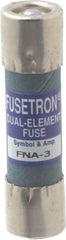 Cooper Bussmann - 250 VAC, 3 Amp, Time Delay Pin Indicator Fuse - Fuse Holder Mount, 1-1/2" OAL, 10 at 125 V kA Rating, 13/32" Diam - Exact Tool & Supply