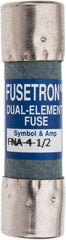 Cooper Bussmann - 250 VAC, 4.5 Amp, Time Delay Pin Indicator Fuse - Fuse Holder Mount, 1-1/2" OAL, 10 at 125 V kA Rating, 13/32" Diam - Exact Tool & Supply