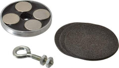 Mag-Mate - 2.03" Diam, 5/16" Cup Height, 1-13/16" Overall Height, 74 Lb Average Pull Force, 74 Lb Max Pull Force, Neodymium Rare Earth Cup Magnet - Loop Style, 1/2" Loop ID, Galvanized - Exact Tool & Supply