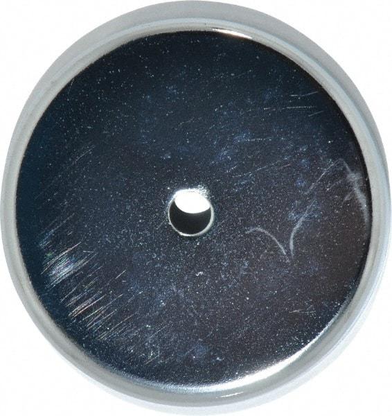 Mag-Mate - 41 Lb Max Pull Force, 3/8" Overall Height, 2.63" Diam, Ceramic Cup Magnet - Through Hole Style, Chrome Plated - Exact Tool & Supply