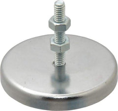 Mag-Mate - 41 Lb Max Pull Force, 3/8" Overall Height, 2.63" Diam, Ceramic Cup Magnet - Bolt & Nut Style, Chrome Plated - Exact Tool & Supply