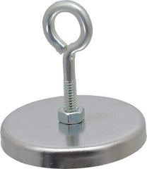 Mag-Mate - 41 Lb Max Pull Force, 3/8" Overall Height, 2.63" Diam, Ceramic Cup Magnet - Loop Style, Chrome Plated - Exact Tool & Supply