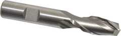 Weldon - 1/2" Diam, 1-1/4" LOC, 2 Flute High Speed Steel Roughing & Finishing Square End Mill - Uncoated, 3-1/4" OAL, 1/2" Shank Diam, Weldon Shank, 30° Helix, Centercutting - Exact Tool & Supply