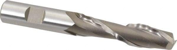Weldon - 5/8" Diam, 2-1/2" LOC, 2 Flute High Speed Steel Roughing & Finishing Square End Mill - Uncoated, 4-5/8" OAL, 5/8" Shank Diam, Weldon Shank, 30° Helix, Centercutting - Exact Tool & Supply