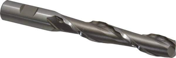 Weldon - 3/4" Diam, 4" LOC, 2 Flute High Speed Steel Roughing & Finishing Square End Mill - Uncoated, 6-1/4" OAL, 3/4" Shank Diam, Weldon Shank, 30° Helix, Centercutting - Exact Tool & Supply