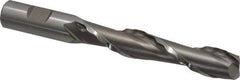 Weldon - 3/4" Diam, 4" LOC, 2 Flute High Speed Steel Roughing & Finishing Square End Mill - Uncoated, 6-1/4" OAL, 3/4" Shank Diam, Weldon Shank, 30° Helix, Centercutting - Exact Tool & Supply