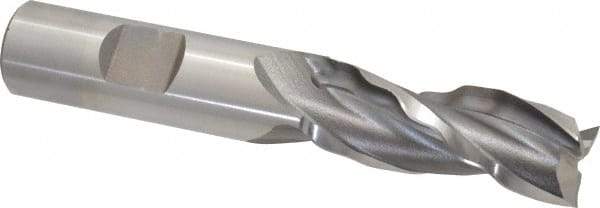 Weldon - 5/8" Diam, 1-5/8" LOC, 3 Flute High Speed Steel Roughing & Finishing Square End Mill - Uncoated, 3-3/4" OAL, 5/8" Shank Diam, Weldon Shank, 30° Helix, Centercutting - Exact Tool & Supply