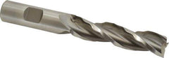 Weldon - 5/8" Diam, 2-1/2" LOC, 3 Flute High Speed Steel Roughing & Finishing Square End Mill - Uncoated, 4-5/8" OAL, 5/8" Shank Diam, Weldon Shank, 30° Helix, Centercutting - Exact Tool & Supply