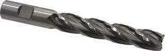 Weldon - 3/4" Diam, 4" LOC, 4 Flute High Speed Steel Roughing & Finishing Square End Mill - Uncoated, 6-1/4" OAL, 3/4" Shank Diam, Weldon Shank, 30° Helix, Non-Centercutting - Exact Tool & Supply