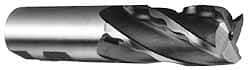 Weldon - 1-1/2" Diam, 2" LOC, 4 Flute High Speed Steel Roughing & Finishing Square End Mill - Uncoated, 4-1/2" OAL, 1-1/4" Shank Diam, Weldon Shank, 30° Helix, Non-Centercutting - Exact Tool & Supply