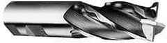 Weldon - 1-1/4" Diam, 2" LOC, 6 Flute Cobalt Roughing & Finishing Square End Mill - Uncoated, 4-1/2" OAL, 1-1/4" Shank Diam, Weldon Shank, 30° Helix, Centercutting - Exact Tool & Supply