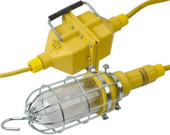 Woodhead Electrical - 120 VAC, 100 Watt, Electric, Incandescent Portable Handheld Work Light - 25' Cord, 1 Head, 1,000 Lumens, Zinc-Plated Steel, 120.65mm Wide x 457.2mm High - Exact Tool & Supply