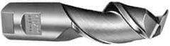 SGS - 8mm, 19mm LOC, 10mm Shank Diam, 69mm OAL, 2 Flute, Solid Carbide Square End Mill - Single End, Uncoated, Spiral Flute, 45° Helix, Centercutting, Right Hand Cut, Right Hand Flute, Series 44 - Exact Tool & Supply