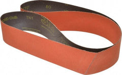 3M - 2-1/2" Wide x 60" OAL, 80 Grit, Ceramic Abrasive Belt - Ceramic, Medium, Coated, YF Weighted Cloth Backing, Wet/Dry, Series 777F - Exact Tool & Supply