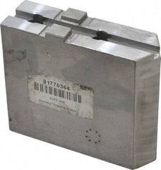 H & R Manufacturing - Tongue & Groove Attachment, Square Soft Lathe Chuck Jaw - Steel, 1-3/4" Btw Mount Hole Ctrs, 3-15/16" Long x 1-1/4" Wide x 3-3/8" High, 5/16" Groove - Exact Tool & Supply