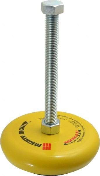 Gibraltar - 4,200 Lb Capacity, 3/4-10 Thread, Zinc Stud, Machine Socket Mount Leveling Mount - 203.2mm Stud Length, 152.4mm Base Diam, Elastomer Pad - Exact Tool & Supply
