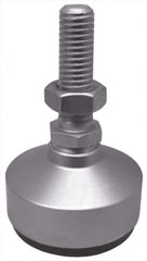 Gibraltar - 1180 Lb Capacity, 1-8 Thread, 6" OAL, Stainless Steel Stud, Studded Socket Mount Leveling Mount - 3-1/2" Stud Length, 4" Base Diam, Stainless Steel Pad, 1-3/8" Hex - Exact Tool & Supply