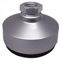 Gibraltar - 220 Lb Capacity, 5/8-11 Thread, 1-7/8" OAL, Stainless Steel Stud, Tapped Socket Mount Leveling Pad - 2-1/2" Base Diam, Stainless Steel Pad, 7/8" Hex - Exact Tool & Supply